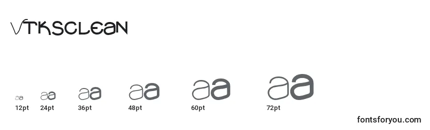 sizes of vtksclean font, vtksclean sizes