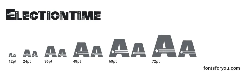 sizes of electiontime font, electiontime sizes