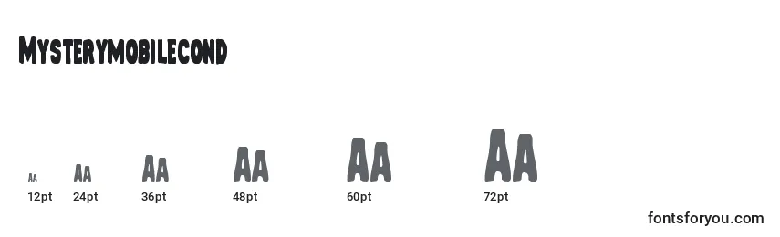 sizes of mysterymobilecond font, mysterymobilecond sizes