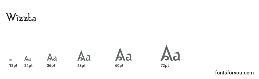sizes of wizzta font, wizzta sizes