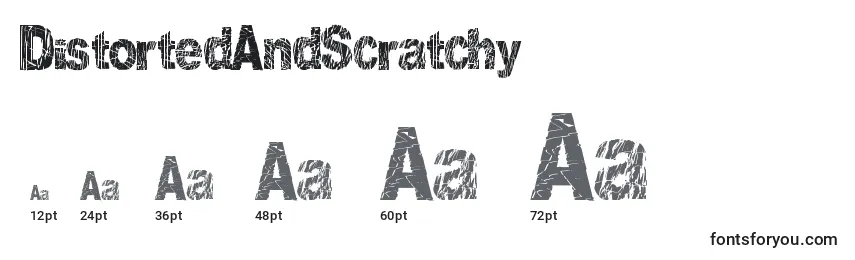 sizes of distortedandscratchy font, distortedandscratchy sizes