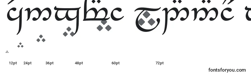 sizes of tengwareldanaroregular font, tengwareldanaroregular sizes