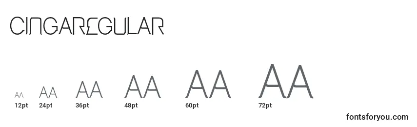 sizes of cingaregular font, cingaregular sizes