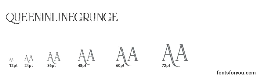 sizes of queeninlinegrunge font, queeninlinegrunge sizes