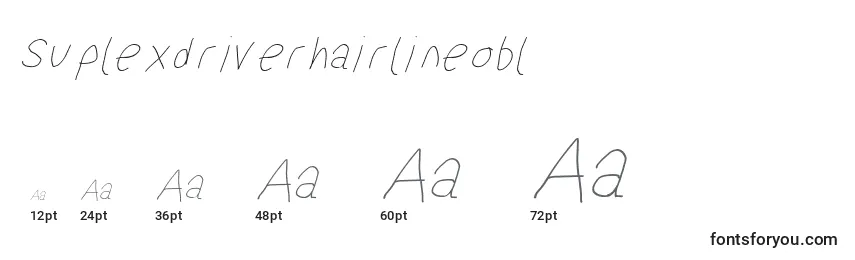 sizes of suplexdriverhairlineobl font, suplexdriverhairlineobl sizes