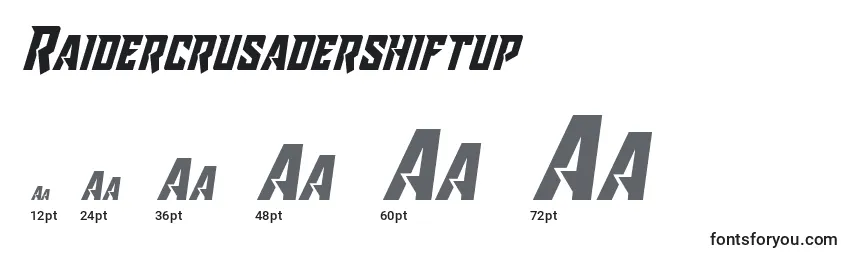 sizes of raidercrusadershiftup font, raidercrusadershiftup sizes