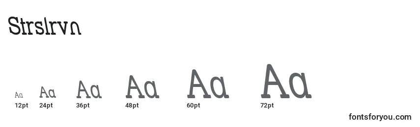 sizes of strslrvn font, strslrvn sizes
