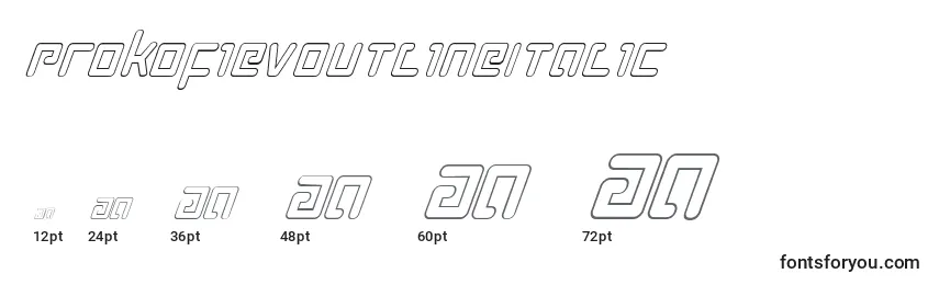 sizes of prokofievoutlineitalic font, prokofievoutlineitalic sizes