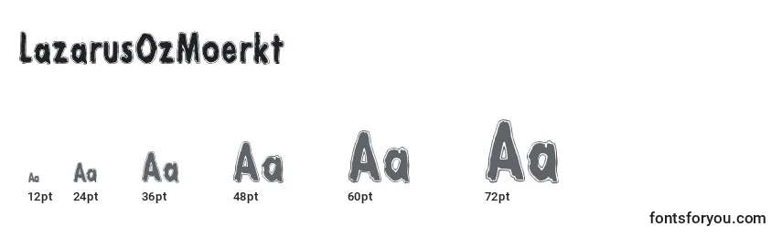 sizes of lazarusozmoerkt font, lazarusozmoerkt sizes