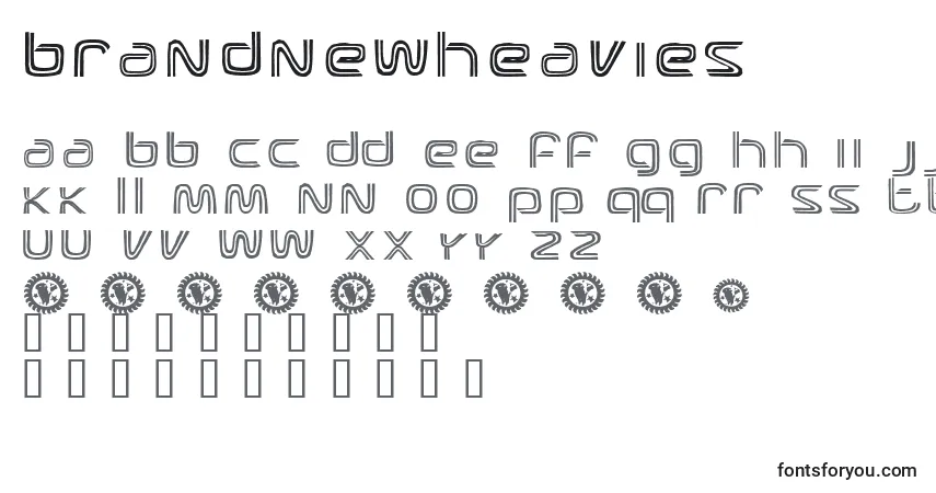 characters of brandnewheavies font, letter of brandnewheavies font, alphabet of  brandnewheavies font