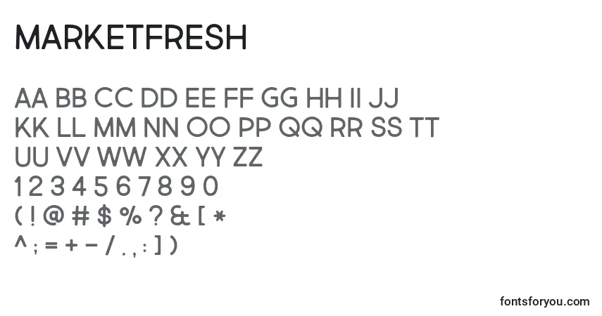 characters of marketfresh font, letter of marketfresh font, alphabet of  marketfresh font