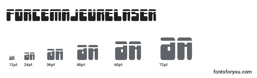 sizes of forcemajeurelaser font, forcemajeurelaser sizes