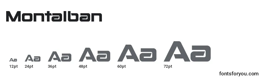 sizes of montalban font, montalban sizes
