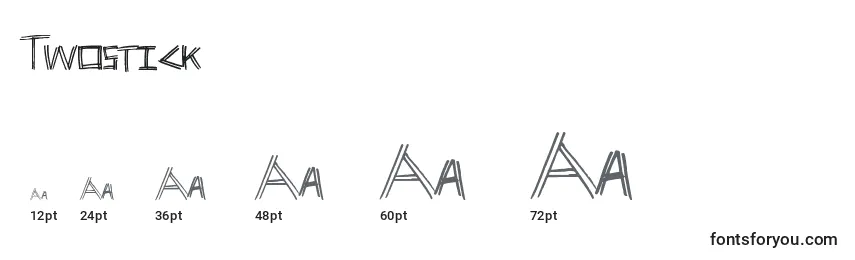 sizes of twostick font, twostick sizes