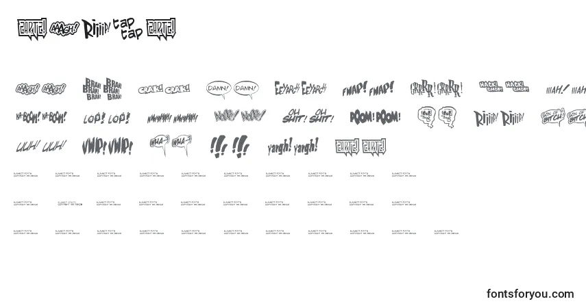 characters of zartz font, letter of zartz font, alphabet of  zartz font