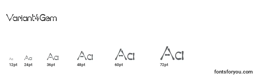 sizes of variant4gem font, variant4gem sizes