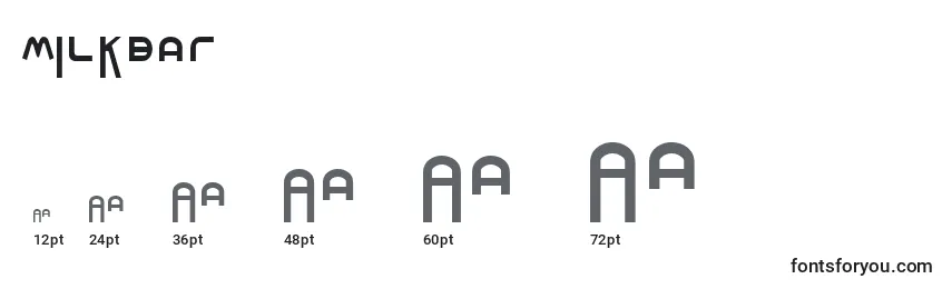 sizes of milkbar font, milkbar sizes