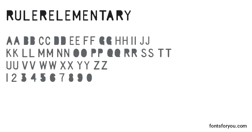 characters of rulerelementary font, letter of rulerelementary font, alphabet of  rulerelementary font