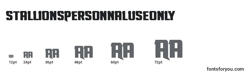 sizes of stallionspersonnaluseonly font, stallionspersonnaluseonly sizes