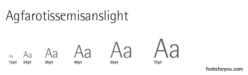sizes of agfarotissemisanslight font, agfarotissemisanslight sizes