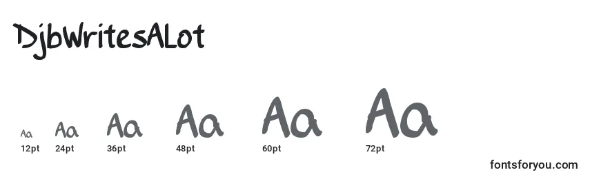 sizes of djbwritesalot font, djbwritesalot sizes
