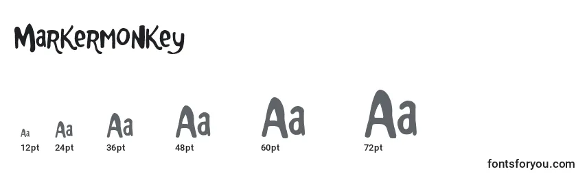 sizes of markermonkey font, markermonkey sizes