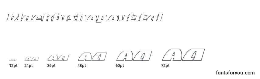 sizes of blackbishopoutital font, blackbishopoutital sizes