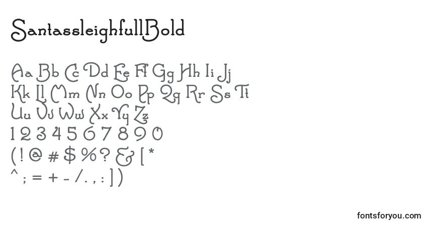 characters of santassleighfullbold font, letter of santassleighfullbold font, alphabet of  santassleighfullbold font