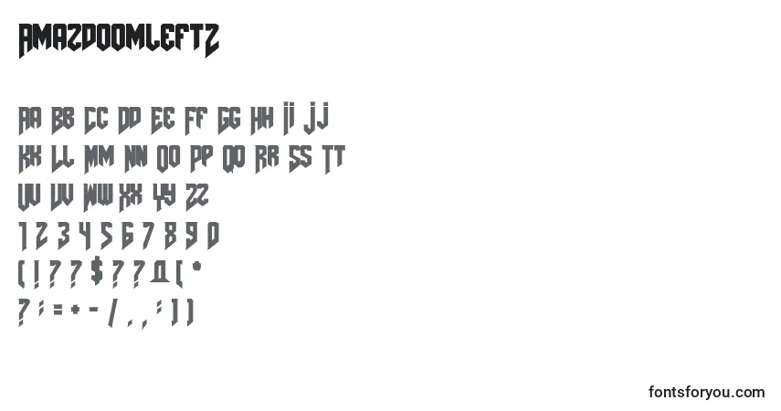 characters of amazdoomleft2 font, letter of amazdoomleft2 font, alphabet of  amazdoomleft2 font
