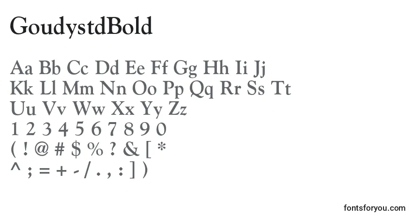 characters of goudystdbold font, letter of goudystdbold font, alphabet of  goudystdbold font