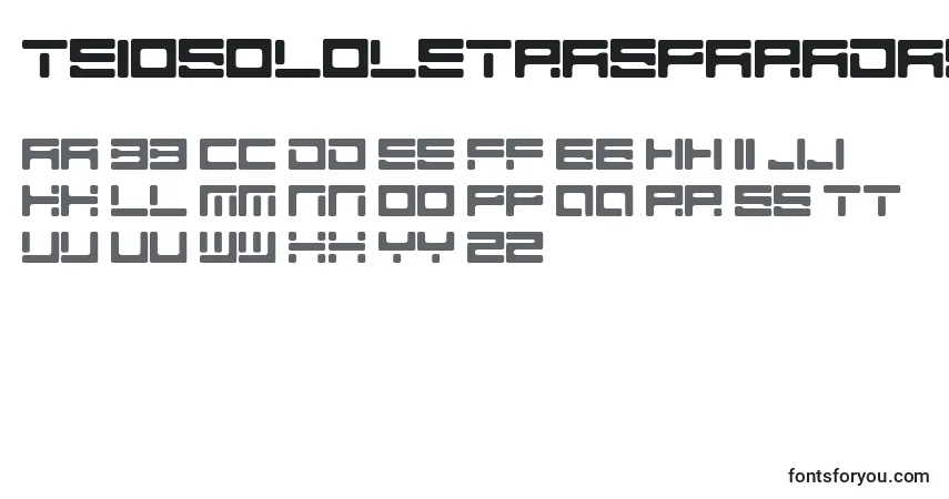 characters of teiosololetrasparadafont font, letter of teiosololetrasparadafont font, alphabet of  teiosololetrasparadafont font