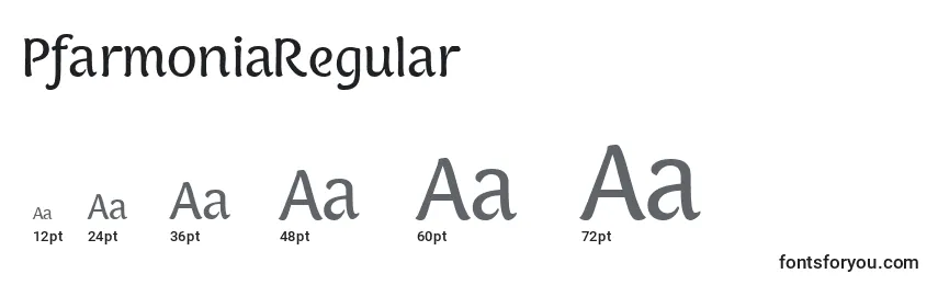 sizes of pfarmoniaregular font, pfarmoniaregular sizes