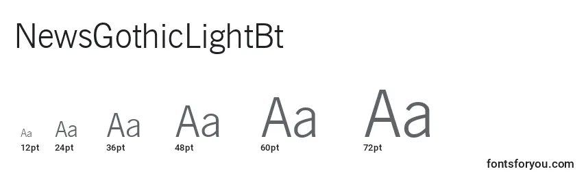 sizes of newsgothiclightbt font, newsgothiclightbt sizes