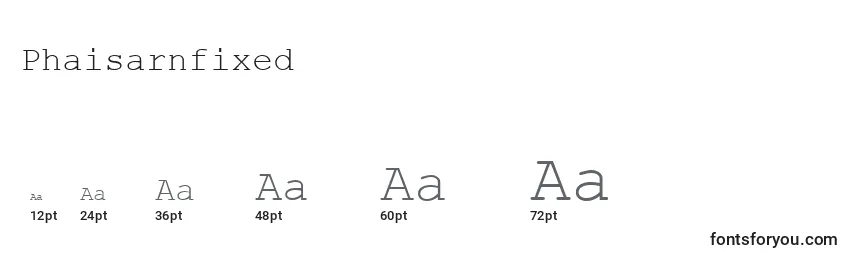 sizes of phaisarnfixed font, phaisarnfixed sizes