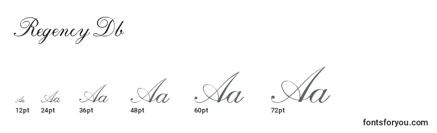 sizes of regencydb font, regencydb sizes