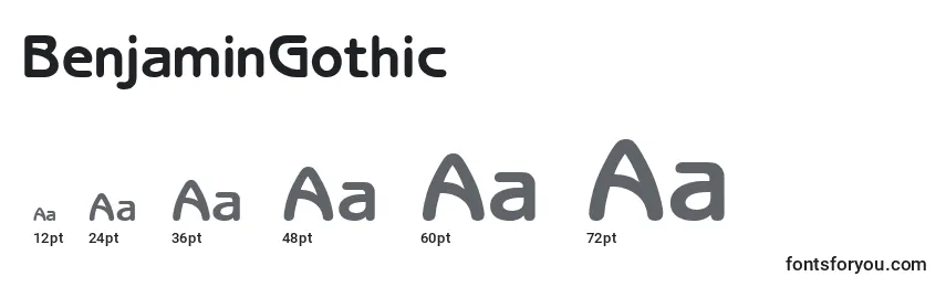 sizes of benjamingothic font, benjamingothic sizes