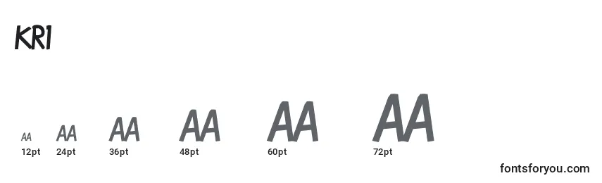 sizes of kr1 font, kr1 sizes