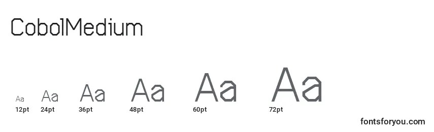 sizes of cobolmedium font, cobolmedium sizes