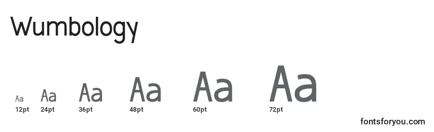 sizes of wumbology font, wumbology sizes