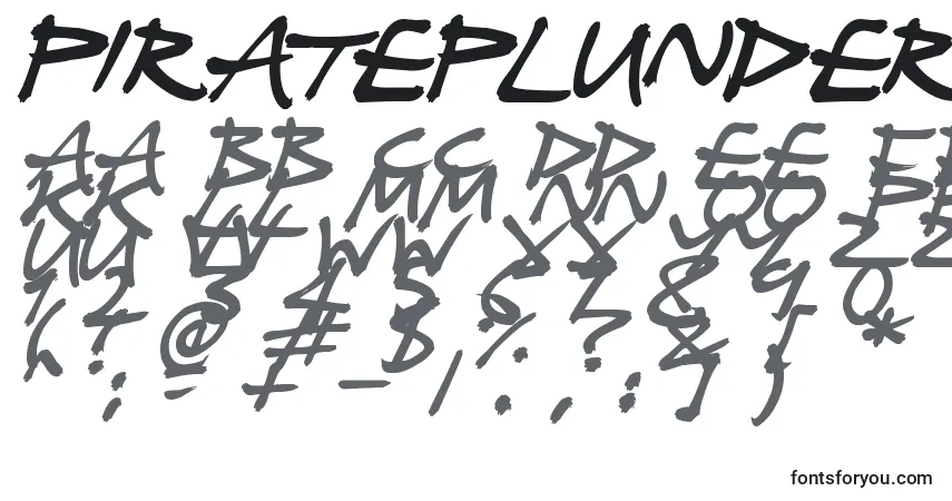 characters of pirateplunder font, letter of pirateplunder font, alphabet of  pirateplunder font
