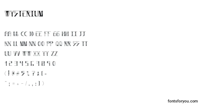 characters of wysterium font, letter of wysterium font, alphabet of  wysterium font