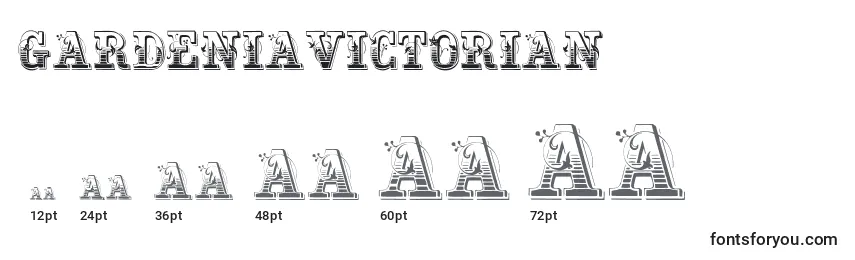 sizes of gardeniavictorian font, gardeniavictorian sizes