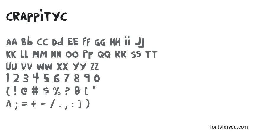 characters of crappityc font, letter of crappityc font, alphabet of  crappityc font