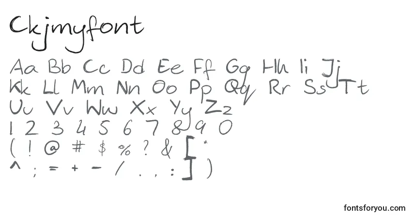 characters of ckjmyfont font, letter of ckjmyfont font, alphabet of  ckjmyfont font