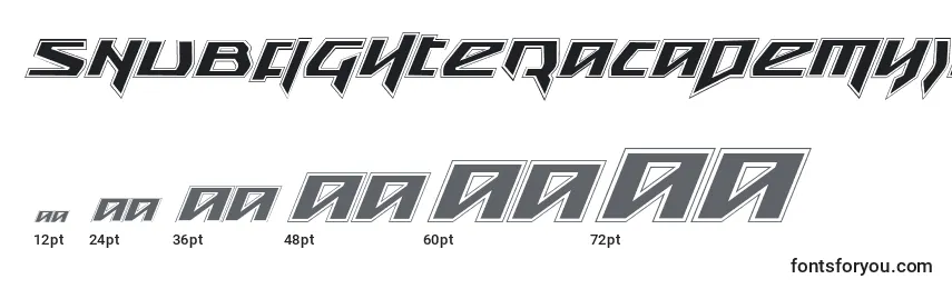 sizes of snubfighteracademyitalic font, snubfighteracademyitalic sizes