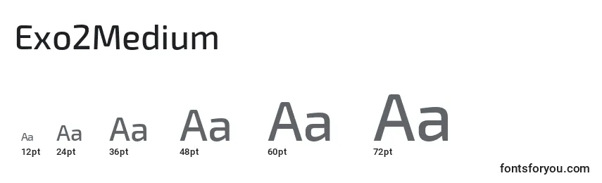 sizes of exo2medium font, exo2medium sizes