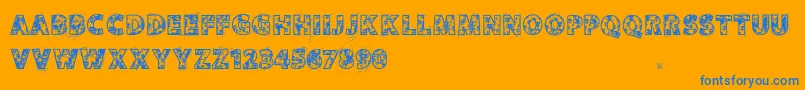 Vtksskulls Font – Blue Fonts on Orange Background