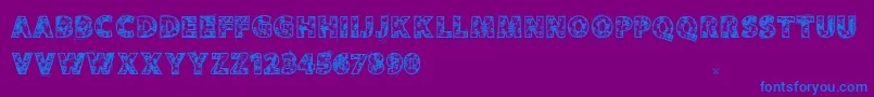 Vtksskulls-Schriftart – Blaue Schriften auf violettem Hintergrund