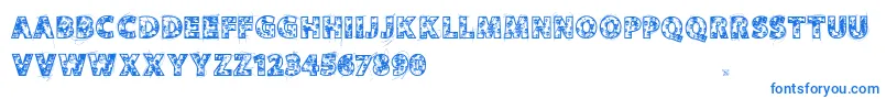 Vtksskulls-Schriftart – Blaue Schriften auf weißem Hintergrund