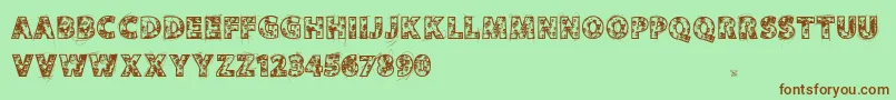 Vtksskulls Font – Brown Fonts on Green Background